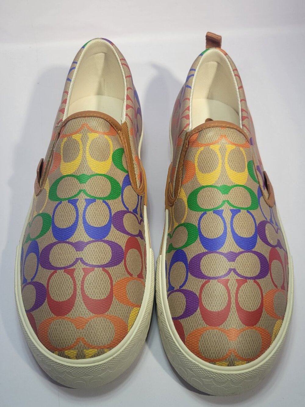 Coach Skate Pride Rainbow Signature Men's Size 11D Slip On Sneakers CA284